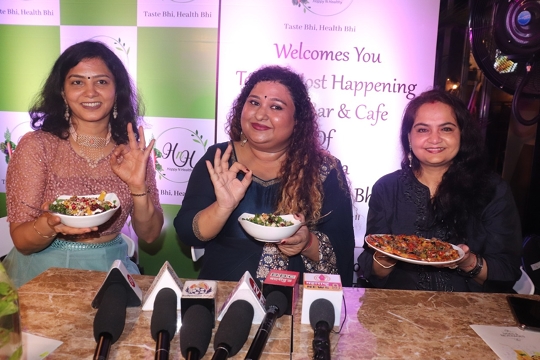 Happy n Healthy Salad Bar & Cafe Inaugurated by Dr  Bharati Lavekar  MLA Versova Vidhaan Sabha